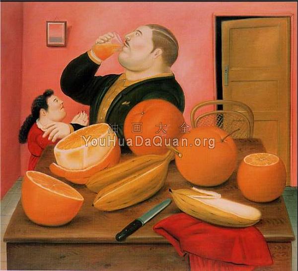 Man Drinking Orange Juice - 费尔南多·博特罗